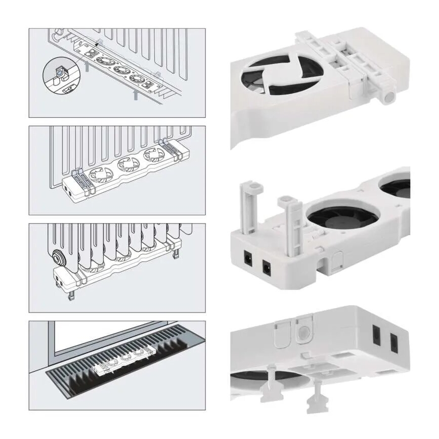 Розширювальний набір вентилятора під обігрівачем 5V білий