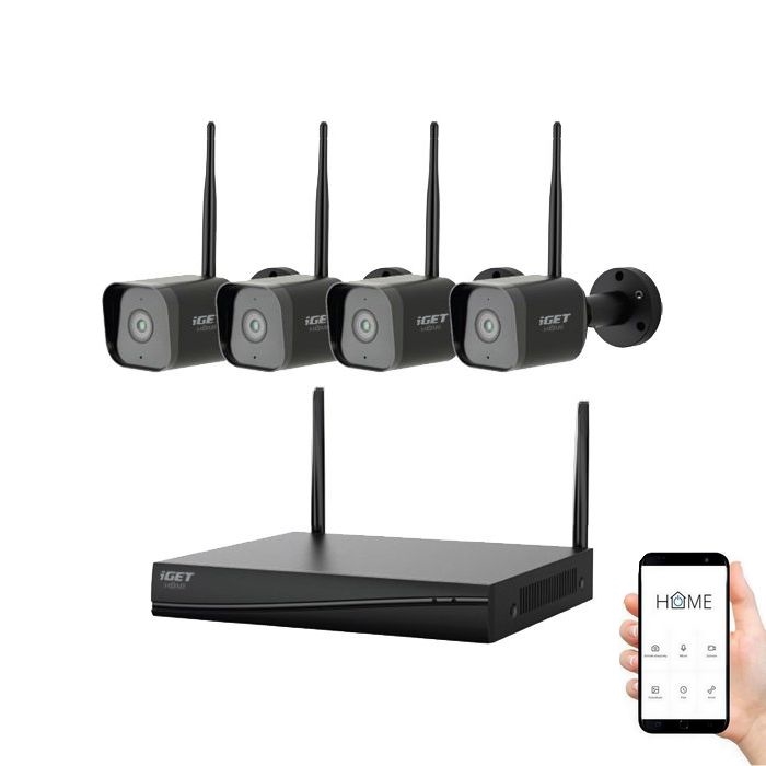 Розумна система відеоспостереження + 4 камери з сенсором 2K+ 12V IP65 Wi-Fi Tuya