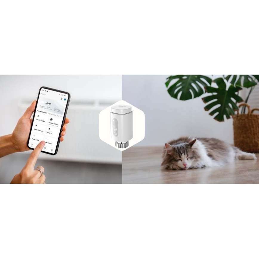 Розумна термостатична головка з LED дисплеєм 2xAA/3V Zigbee