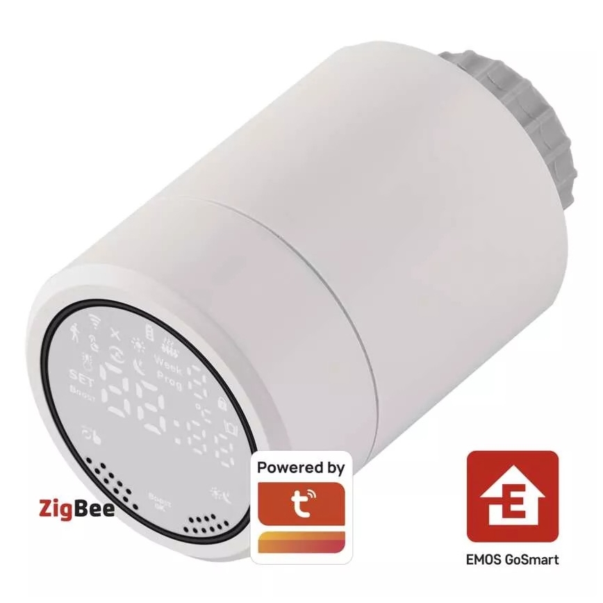 Розумна термостатична головка з РК-дисплеєм GoSmart M30x1,5 2xAA/1,5V Tuya