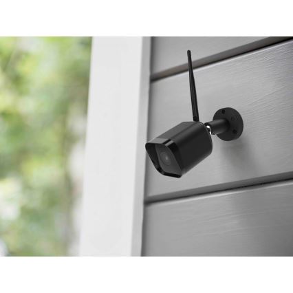 Розумна зовнішня камера з сенсором Full HD 1080p, 12V, IP65, Wi‑Fi з підтримкою Tuya, чорна