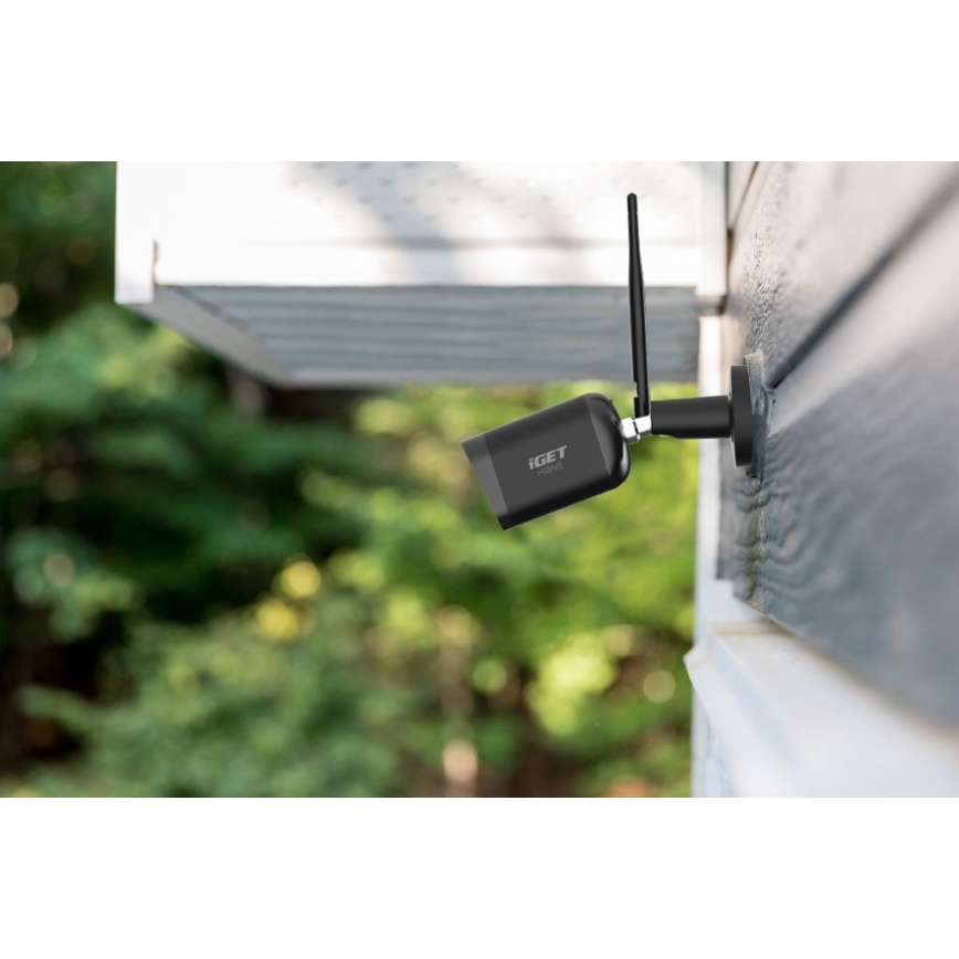 Розумна зовнішня камера з сенсором Full HD 1080p, 12V, IP65, Wi‑Fi з підтримкою Tuya, чорна