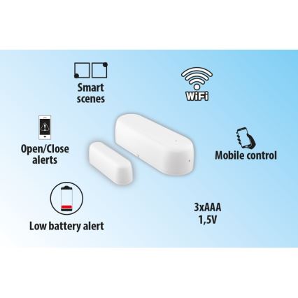 Розумний датчик вікон та дверей 2xAAA Wi-fi Tuya