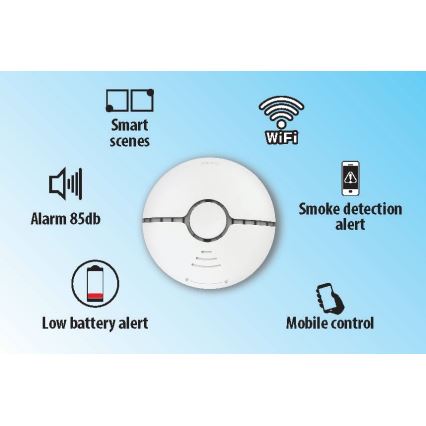 Розумний детектор диму 2xAAA Wi-Fi Tuya