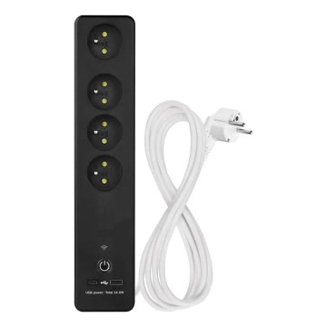 Розумний подовжуючий кабель з вимикачем GoSmart 4Z + 1xUSB-A + 1xUSB-C 2 м Wi-Fi Tuya