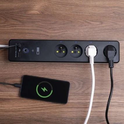 Розумний подовжуючий кабель з вимикачем GoSmart 4Z + 1xUSB-A + 1xUSB-C 2 м Wi-Fi Tuya