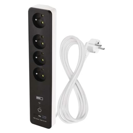 Розумний подовжуючий кабель з вимикачем GoSmart 4Z + 1xUSB-A + 1xUSB-C 2 м Wi-Fi Tuya
