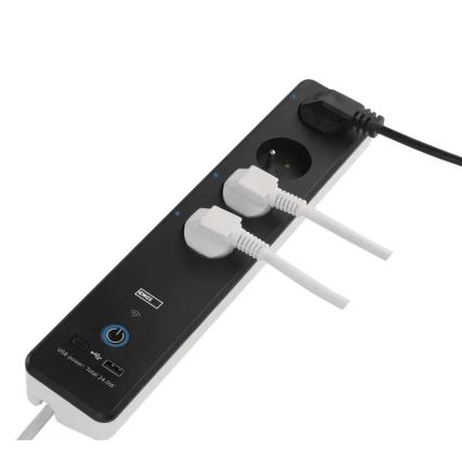 Розумний подовжувач з вимикачем GoSmart 4Z + 1xUSB-A + 1xUSB-C 2 м Wi-Fi Tuya