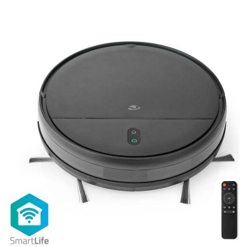 Розумний робот-пилосос з мопом 28 Вт/2500 мАг Wi-Fi чорний + дистанційне керування