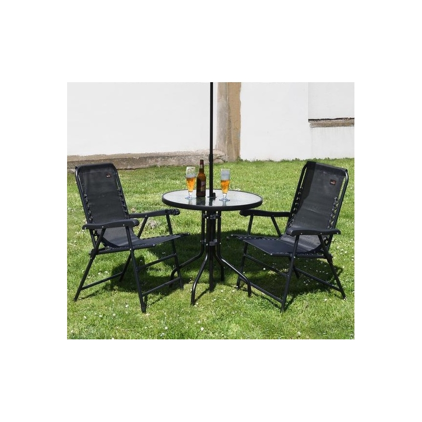 Розкладне садове крісло чорний
