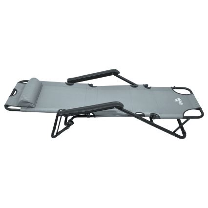 Розкладне крісло регулювальне сірий/чорний