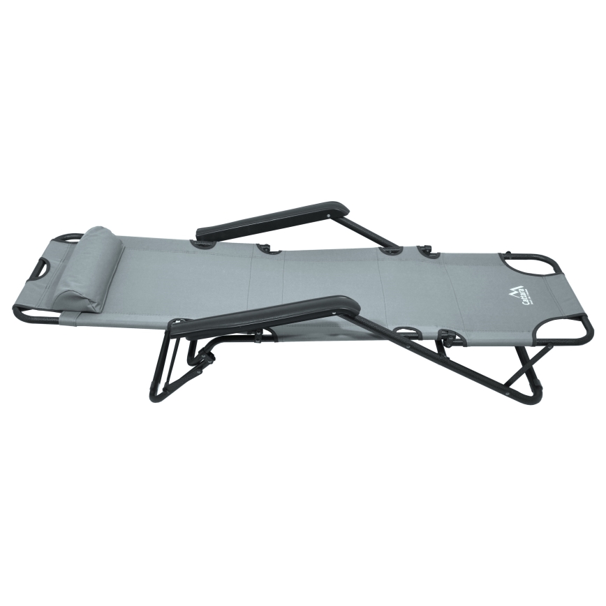 Розкладне крісло регулювальне сірий/чорний