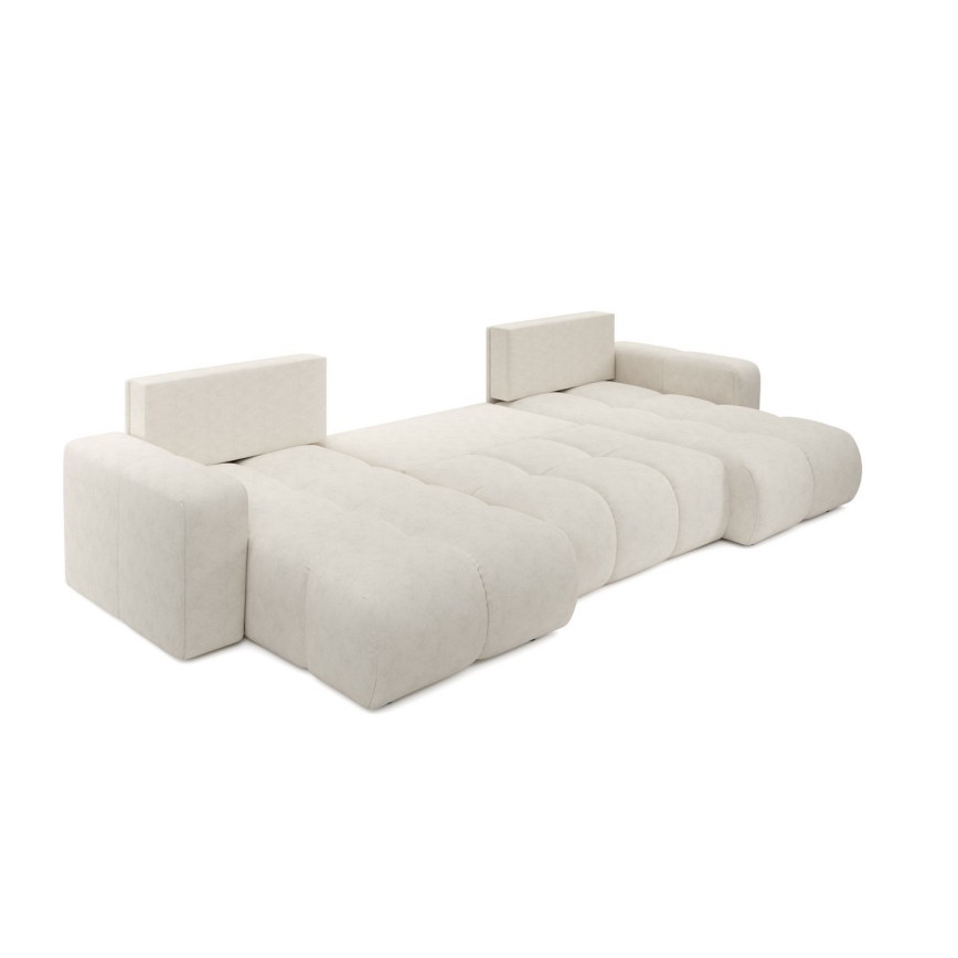 Розкладний U‑подібний м'який диван зі сховищем ALMADA, бежевий