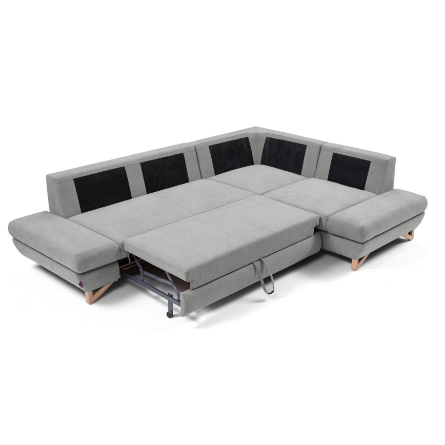 Розкладний кутовий м'який диван у формі L AVESTA з місцем для зберігання, правий, сірий