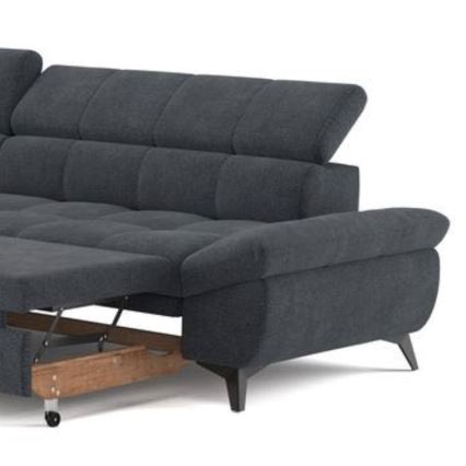 Розкладний кутовий диван у формі L MARANO лівий чорний