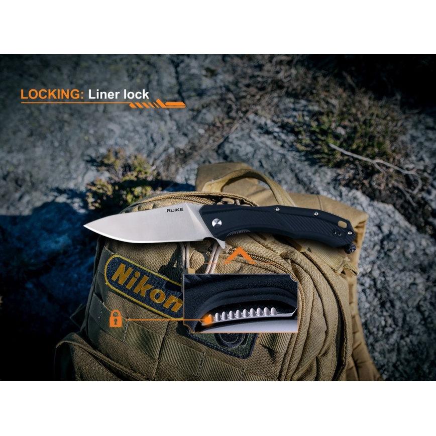 Ruike RUD198PB - Складаний кишеньковий ніж 23,1 см чорний