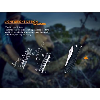 Ruike RUD198PB - Складной карманный нож 23,1 см черный