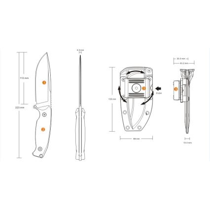 Ruike RUJF118G - Нож JAGER 22,3 см зеленый