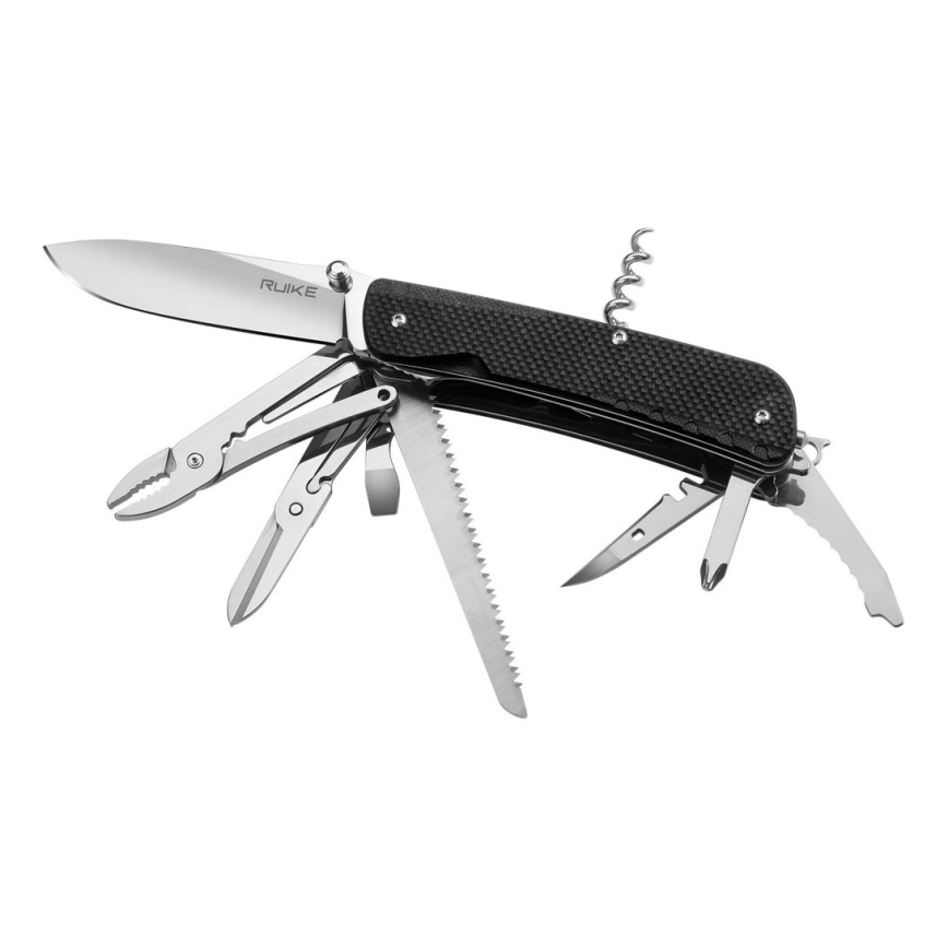 Ruike RULD51 - Многофункциональный карманный нож TREKKER 11,4 см/17 функций черный