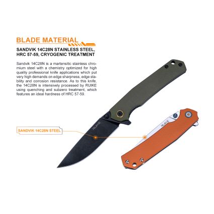 Ruike RUP801J - Складной карманный нож 20 см оранжевый