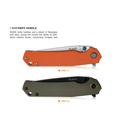 Ruike RUP801J - Складной карманный нож 20 см оранжевый