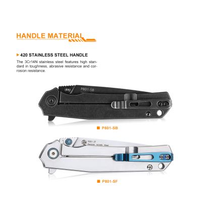 Ruike RUP801SB - Складной карманный нож 20 см серый