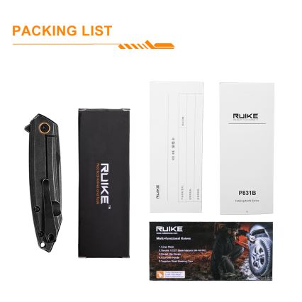 Ruike RUP831SSB - Складаний компактний ніж 19,5 см чорний