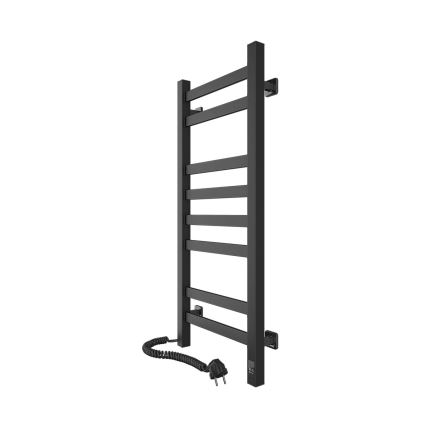 Рушникосушка для ванної кімнати AVANGARD з термостатом 251W/230V 80,6 cm IP44 чорна ліва квадратна