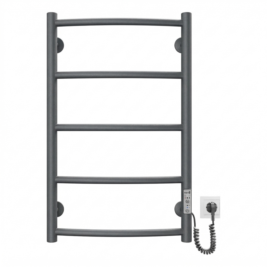 Рушникосушка для ванної кімнати CLASSIC 65W/230V 66x42 cm нержавіюча сталь/антрацит права