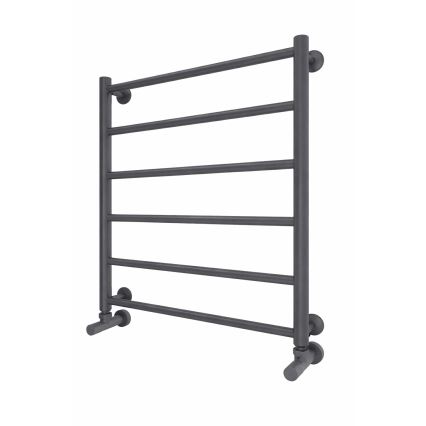 Рушникосушка у вигляді драбини для ванної INOX FLAT 122 Вт/230 В 57x43 см нержавіюча сталь/антрацит