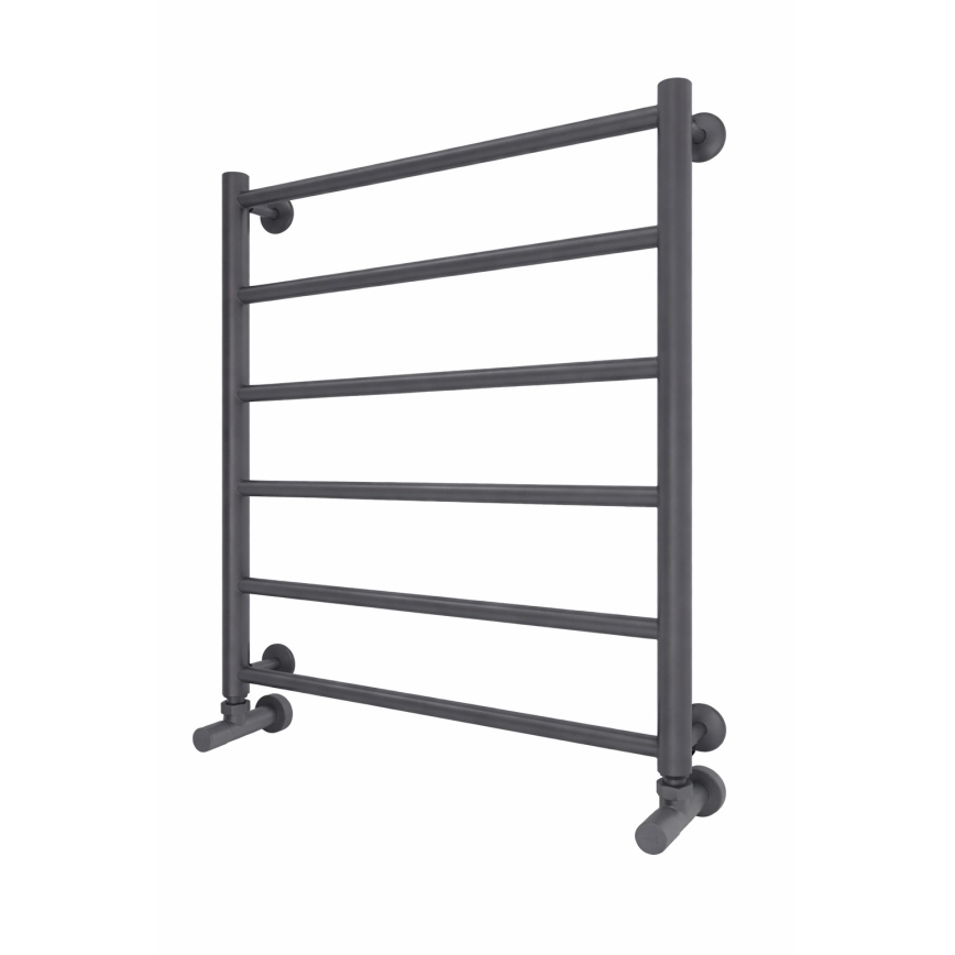 Рушникосушка у вигляді драбини для ванної INOX FLAT 122 Вт/230 В 57x43 см нержавіюча сталь/антрацит