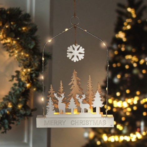 Різдвяна LED декорація LED/2xAA ліс з оленями