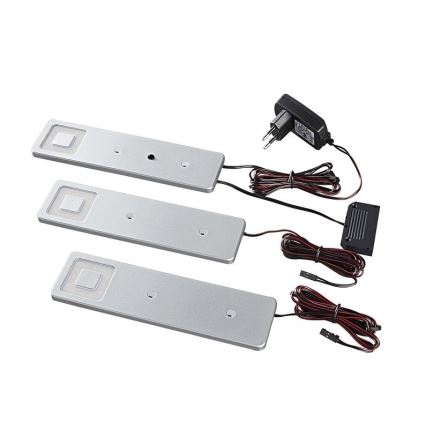 SADA 3x LED світильник для підсвітки стільниці CORTINA LED/2,4W/230V+ дистанційне керування