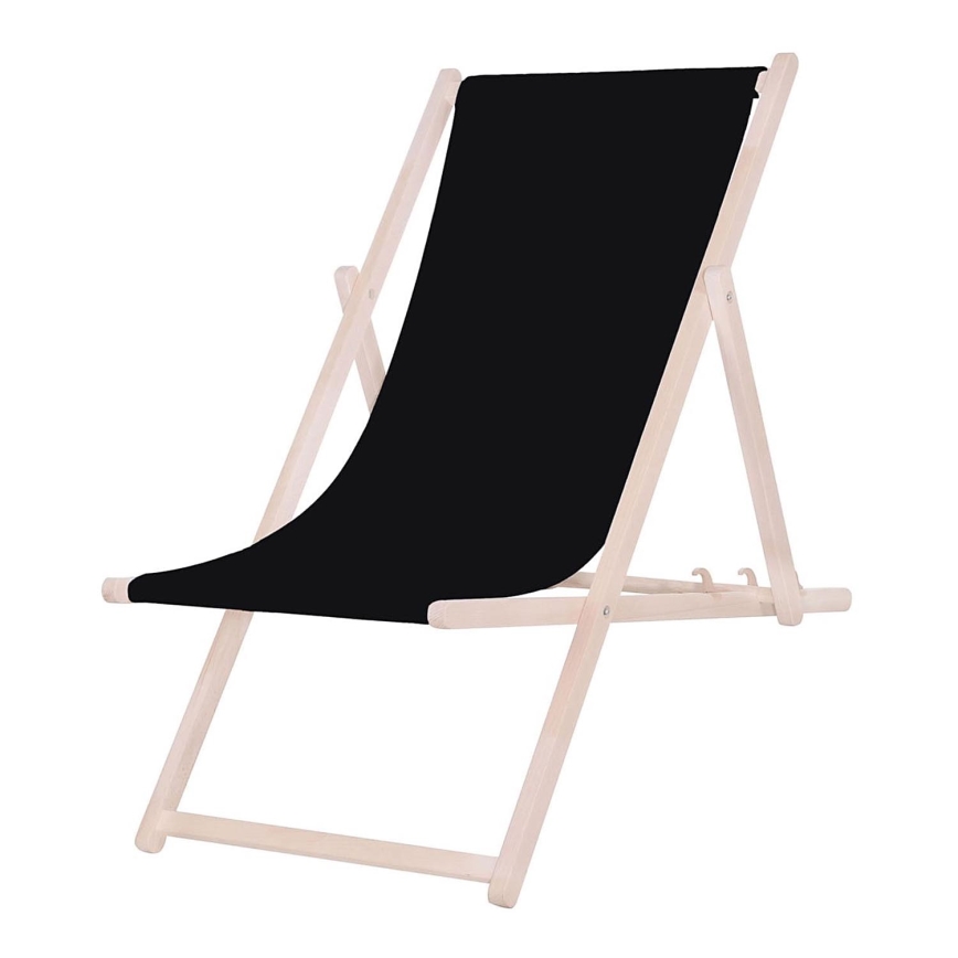 Садовое шезлонг черный/бук