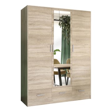 Шафа для одягу з дзеркалом SANNA 150x215 см дуб сонома