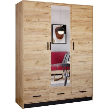 Шафа для одягу з дзеркалом SANNA 150x215 см дуб крафт