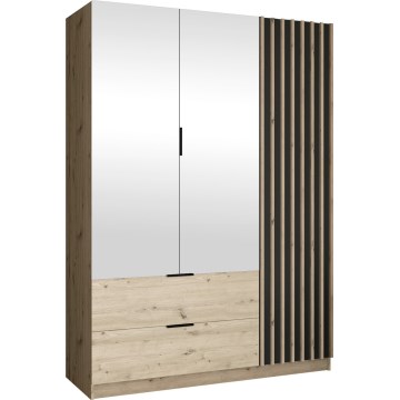 Шафа для одягу з дзеркалом VISTA 150x215 см дуб artisan/графіт