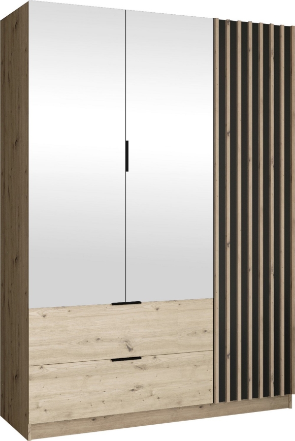 Шафа для одягу з дзеркалом VISTA 150x215 см дуб artisan/графіт