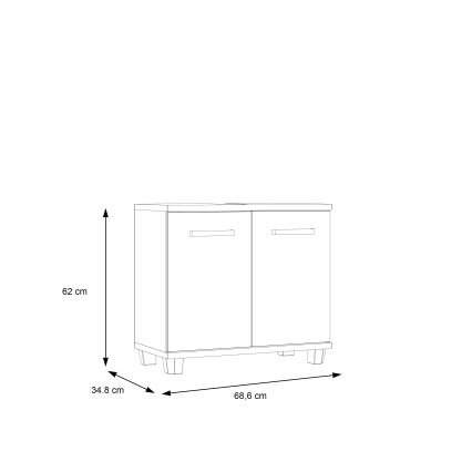 Шафа для ванної кімнати ВЕНОМ біла/дуб сонома