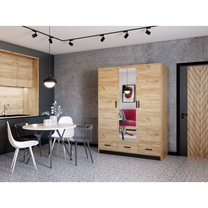 Шафа для одягу з дзеркалом SANNA 150x215 см дуб крафт