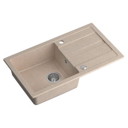 Сафо - кухонна мийка 77х44 см, гранітна, бежева