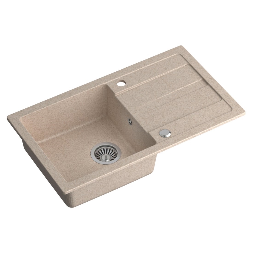 Сафо - кухонна мийка 77х44 см, гранітна, бежева