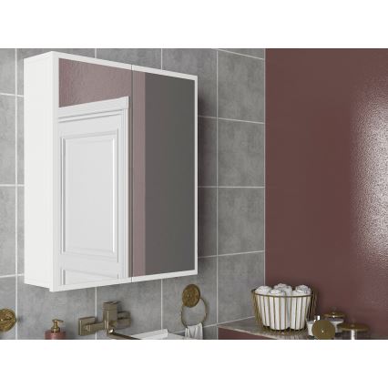 Шафка для ванної кімнати з дзеркалом KAYLA 78x60 см білий