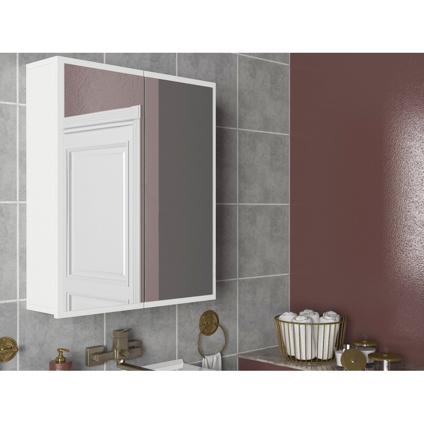 Шафка для ванної кімнати з дзеркалом KAYLA 78x60 см білий
