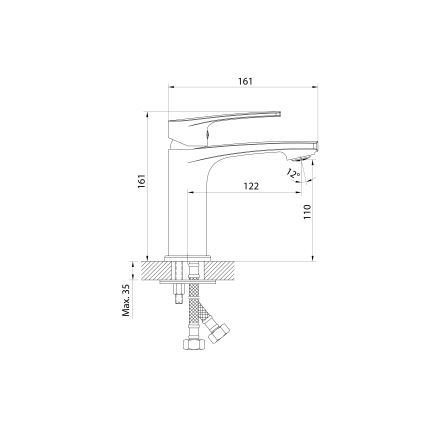 Samona - смеситель для раковины KORANA 16 см, глянцевый хром