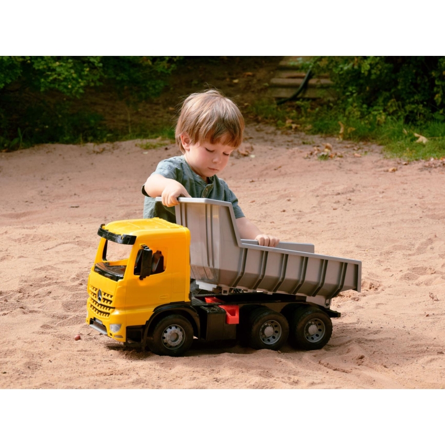 Самосвал Mercedes GIGA TRUCKS, 65 см, жёлтый/серый