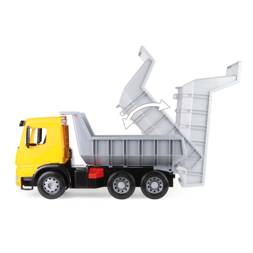 Самосвал Mercedes GIGA TRUCKS, 65 см, жёлтый/серый