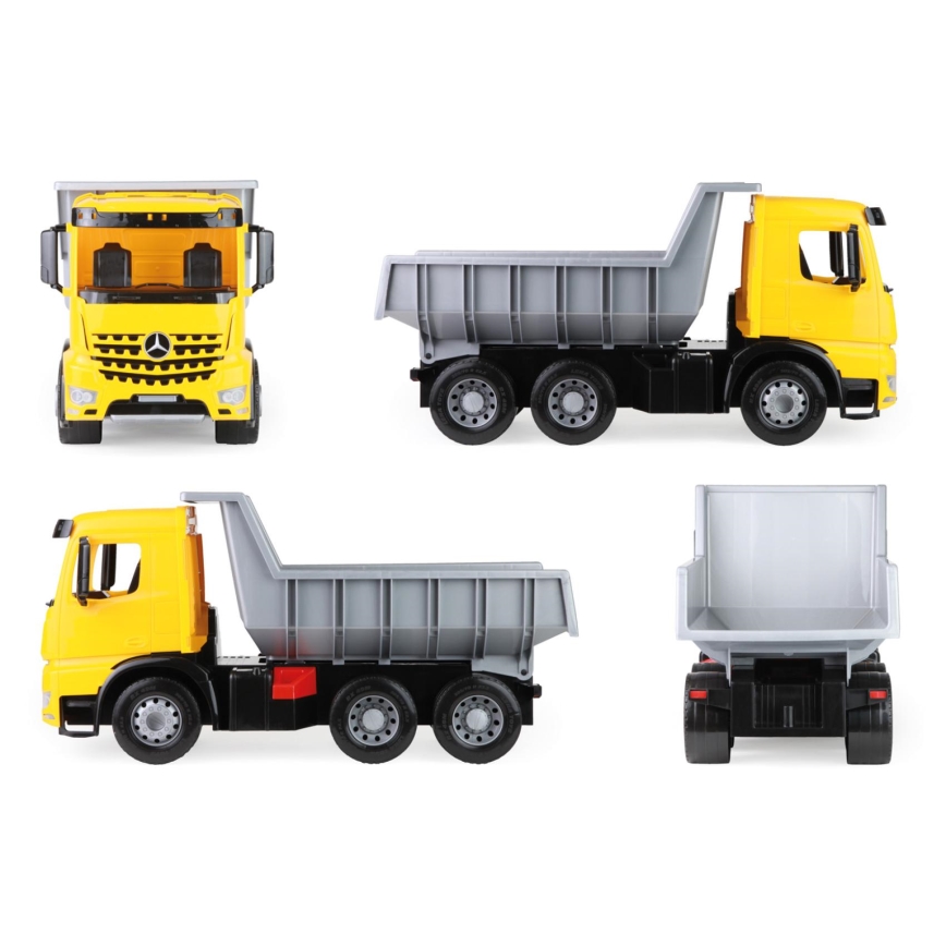 Самосвал Mercedes GIGA TRUCKS, 65 см, жёлтый/серый