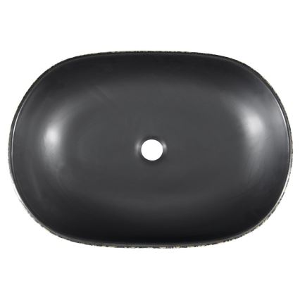 Сапхо - Накладний умивальник ПРІОРІ 60х40 см, керамічний, чорний/синій