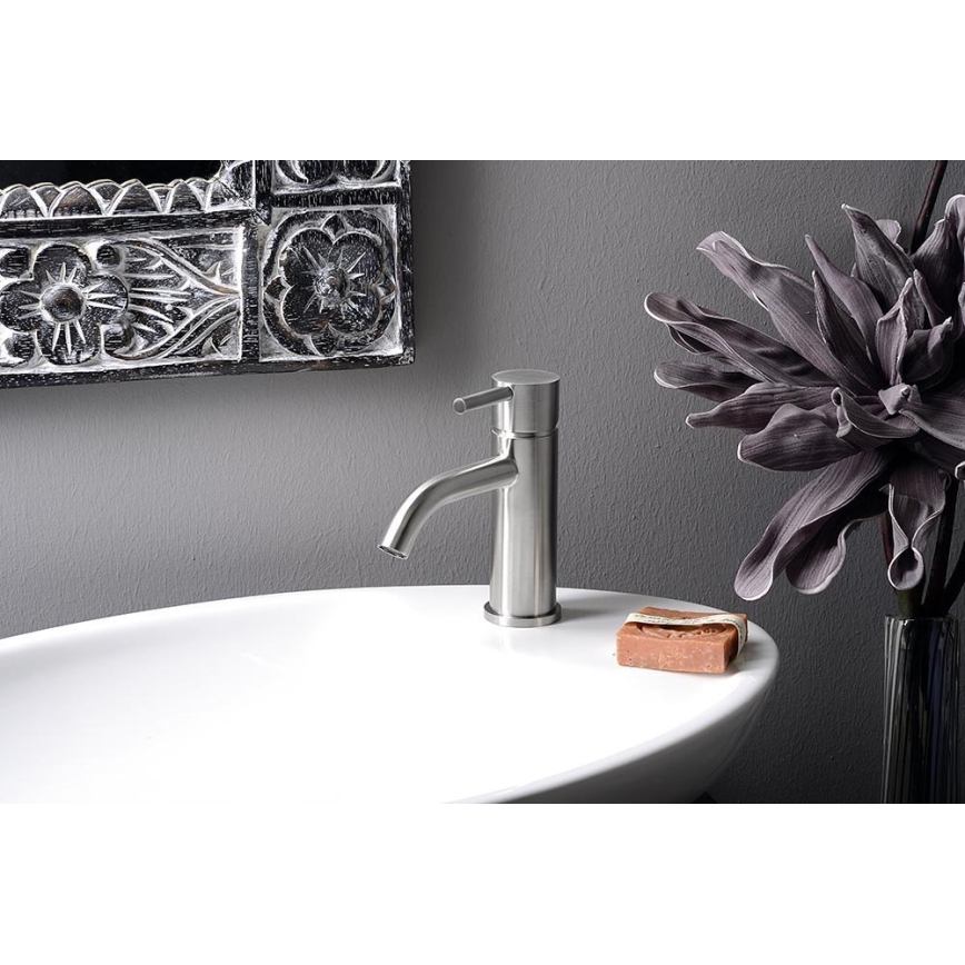 Сапхо - Змішувач для умивальника МІНІМАЛ 15,8 см нержавіюча сталь